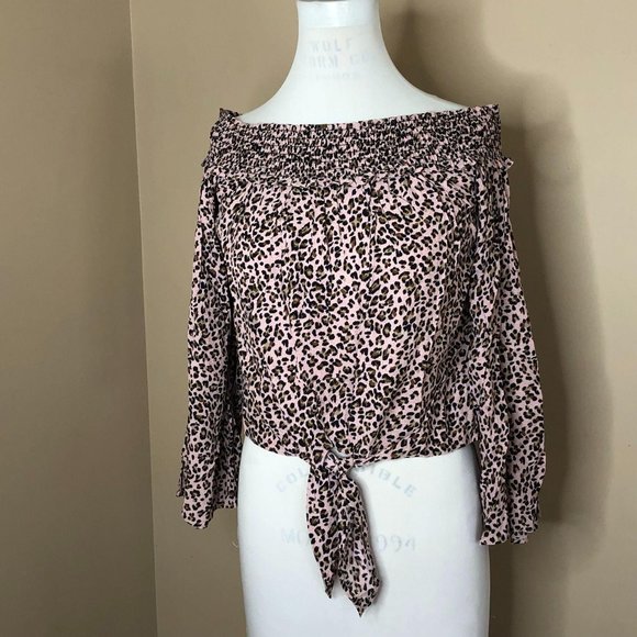 Free People FP Movement Leopard Off-Shoulder Top - Picture 9 of 15